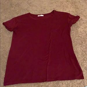 Maroon short sleeve shirt